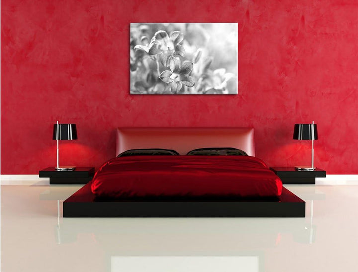 Pixxprint Lilane Lavendelblumen Kunst B&W als Leinwandbild/Grösse: 100x70 / Wandbild/Kunstdruck/fert