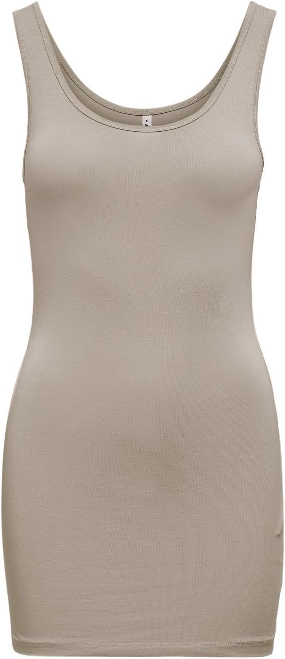 ONLY Damen Onllive Love Long Tank Noos Top S 3er Pack (Lightest Sky, Brandied Apricot, Chateau Grey)