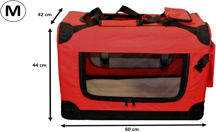 walexo Faltbare Hundebox Hundetransportbox Katzentransportbox Katzenbox (ROT, M) Rot M, Rot M