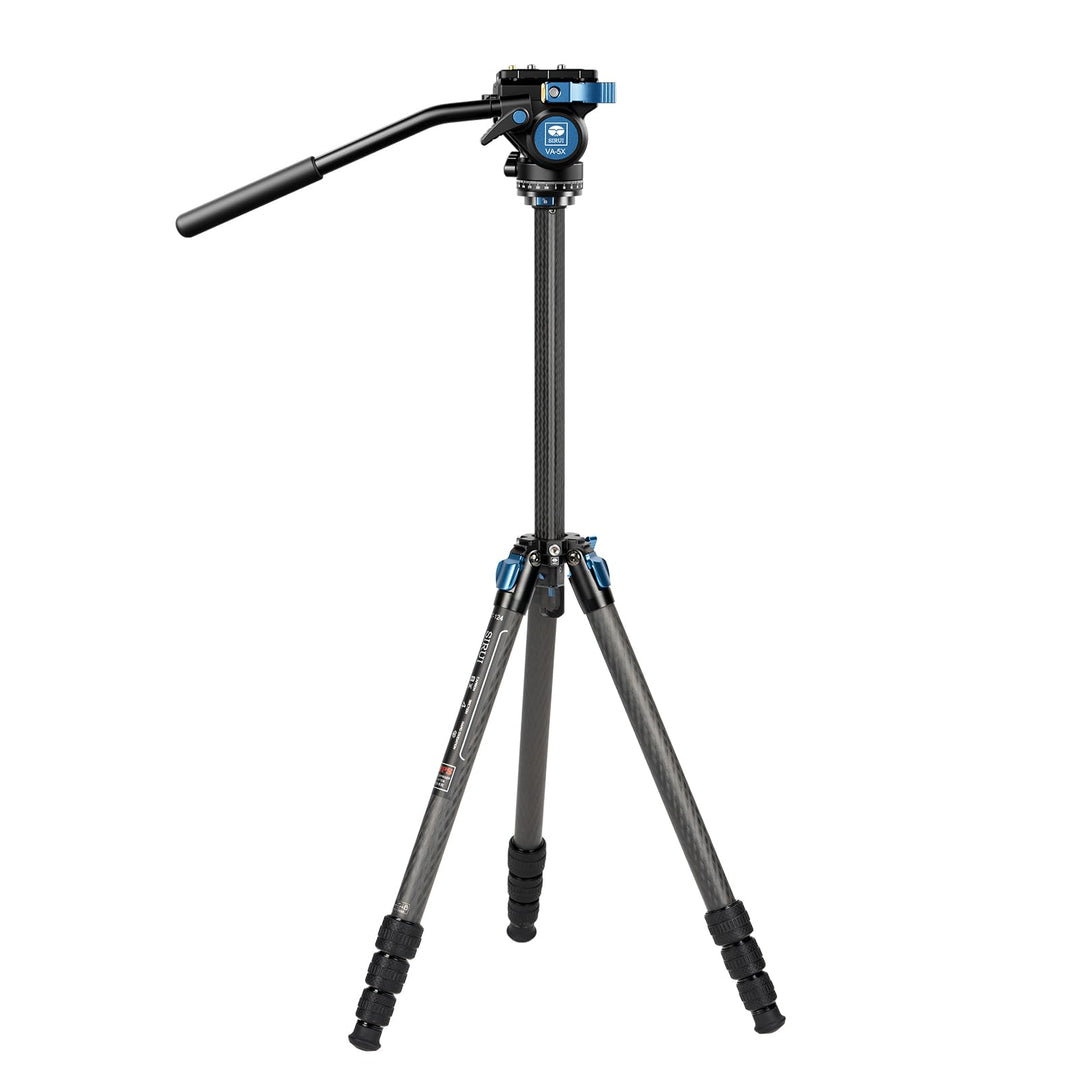 SIRUI ST-124+VA-5 Wasserdichtes Carbonfaser-Stativ mit Panorama-Fluid-Videokopf, dreieckige Mittelsä
