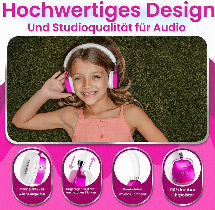 Puro Sound Labs PuroQuiet Plus Lautstärkebegrenzte On-Ear Active Noise Cancelling Bluetooth Kopfhöre