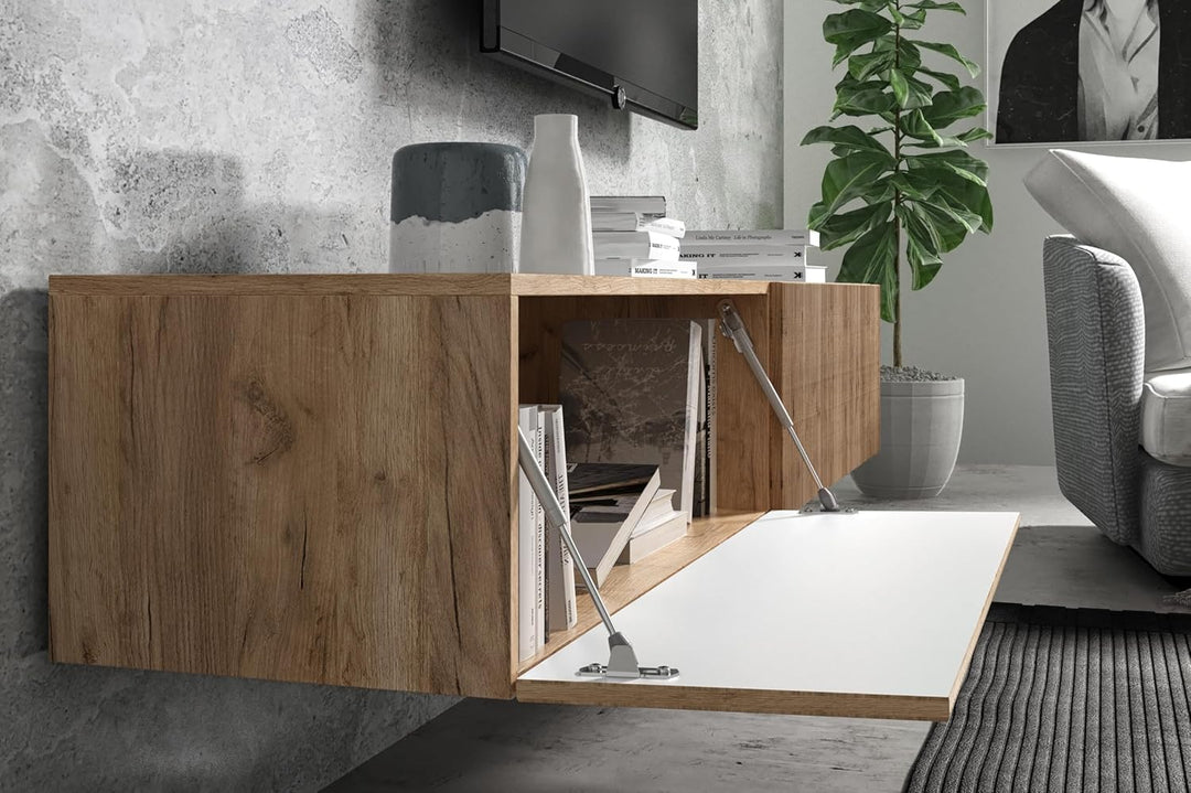 Wuun® TV Lowboard I 100cm-280cmI TV Board hängend Hängeschrank Wohnwand/Somero/Eiche 160 Eiche / Eic