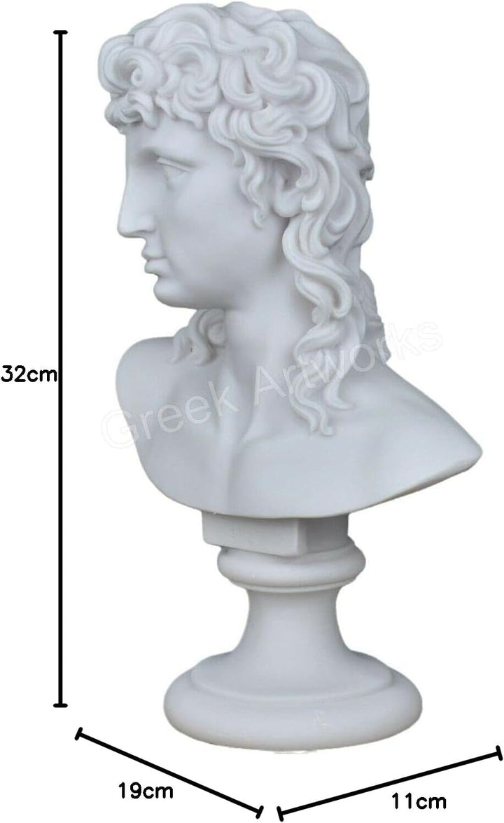 Eros Amor Gott der Liebe Jugend Büste Kopf männliche Statue Skulptur Gussmarmor