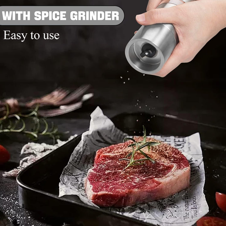 Mini Gewürzgläser Set mit Deckel, DASKING 4-in-1 Camping Gewürze Organizer mit Gewürzmühle, Manuelle