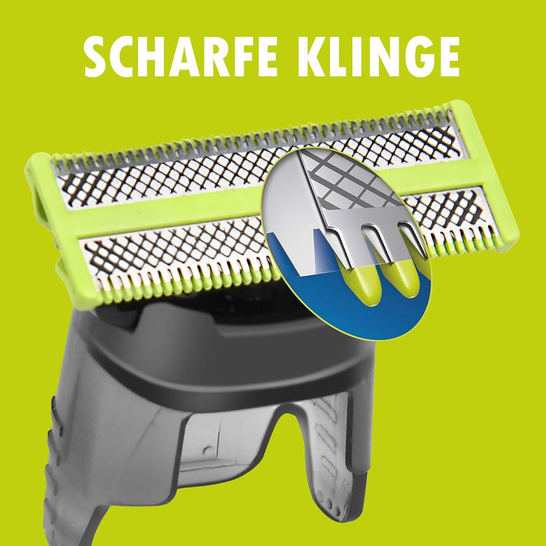 3 Stück Ersatzklingen für Philips Elektrischer Bartstyler, Face & Body Wasserdichte Ersatzköpfe Ersa