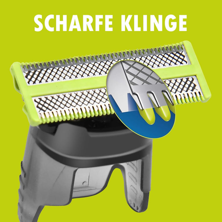 3 Stück Ersatzklingen für Philips Elektrischer Bartstyler, Face & Body Wasserdichte Ersatzköpfe Ersa
