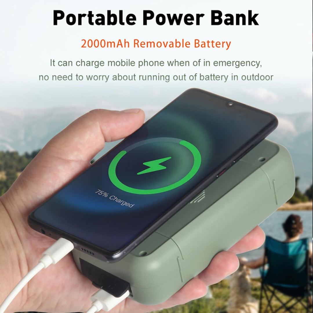 Notfall Radio, 3-Wege-Laden Emergency Radios, 2000mAh Akku Kurbelradio Solar Ladegerät Power Bank US
