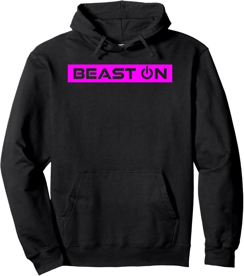 Beast ON Pink Gym Fitness Workout Gym Spruch Motivation Pink Pullover Hoodie