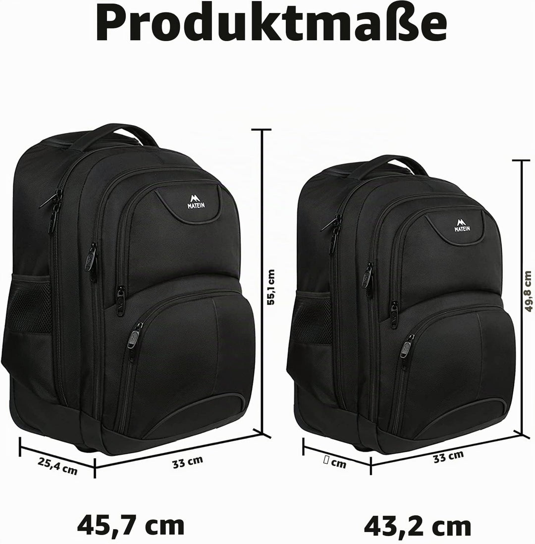 MATEIN Rucksack mit Rollen, Rucksack trolley, 18 Zoll Business Trolley | Gross Rolling Trolley Rucks