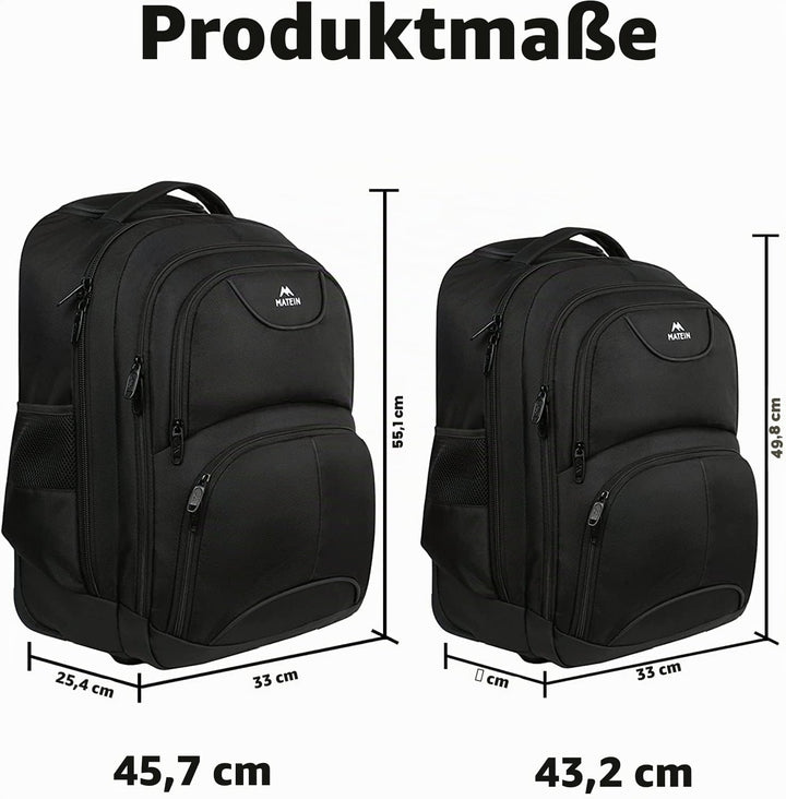 MATEIN Rucksack mit Rollen, Rucksack trolley, 18 Zoll Business Trolley | Gross Rolling Trolley Rucks