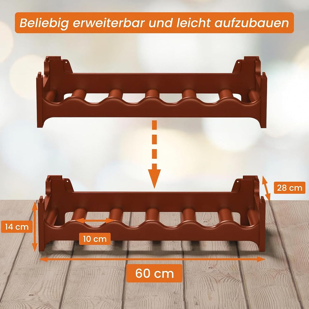 BURI Weinregal Kunststoff Braun für 36 Flaschen stapelbar 36 Flaschen Braun, 36 Flaschen Braun