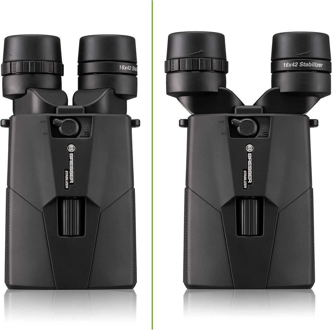 Bresser 16x42 Stabilizer OIS Fernglas mit Bildstabilisator,16-facher Vergrösserung inklusive Tragegu
