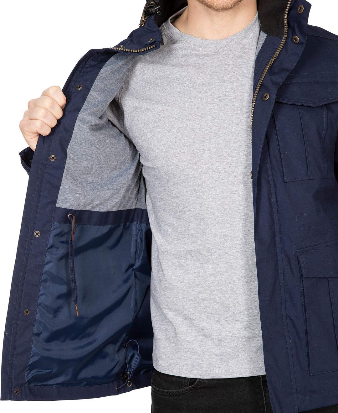 Trespass Herren Rainthan wasserdichte Regenjacke mit verdeckter Kapuze XXS Navy, XXS Navy