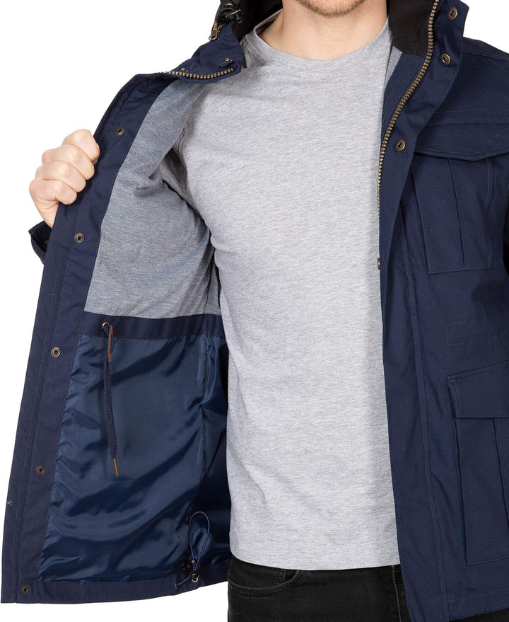 Trespass Herren Rainthan wasserdichte Regenjacke mit verdeckter Kapuze XXS Navy, XXS Navy