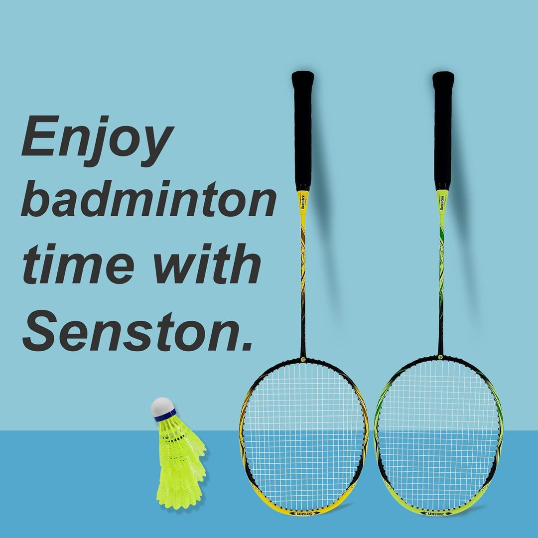 Senston Graphit Badminton-Set Leichtgewicht Badmintonschläger mit Schlägertasche Badminton Schläger
