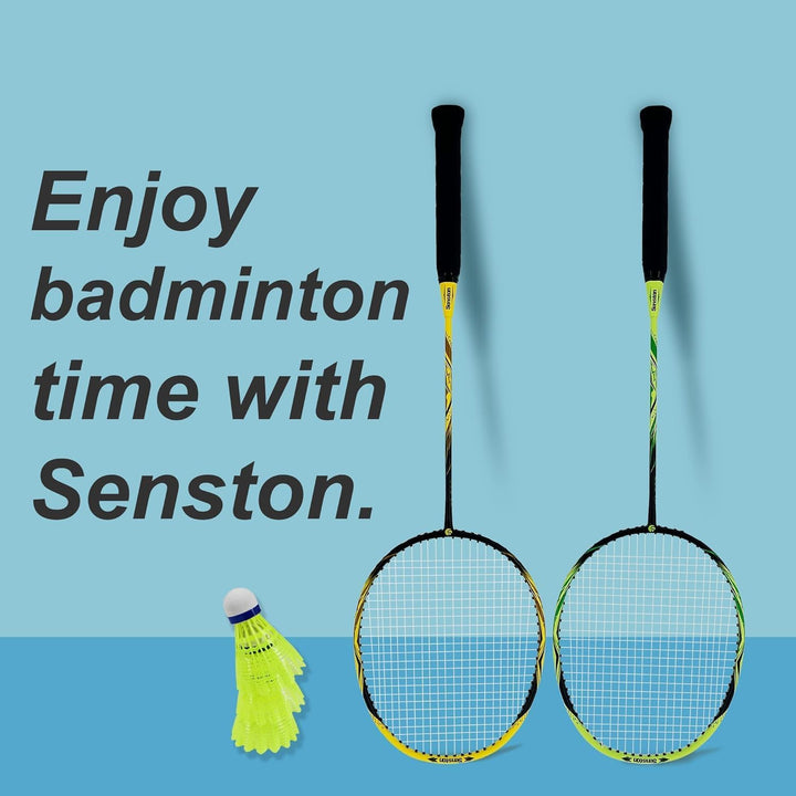 Senston Graphit Badminton-Set Leichtgewicht Badmintonschläger mit Schlägertasche Badminton Schläger