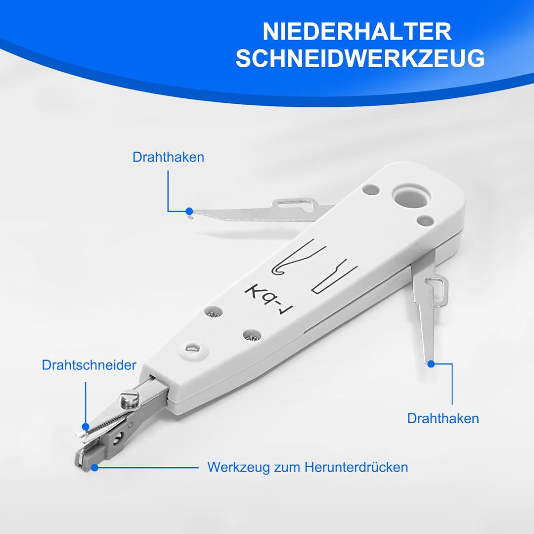 Netzwerk Werkzeug Set, Pass Through RJ45 Crimpzange für Cat5/Cat6/Cat7 mit 20x RJ45 Stecker, Netzwer