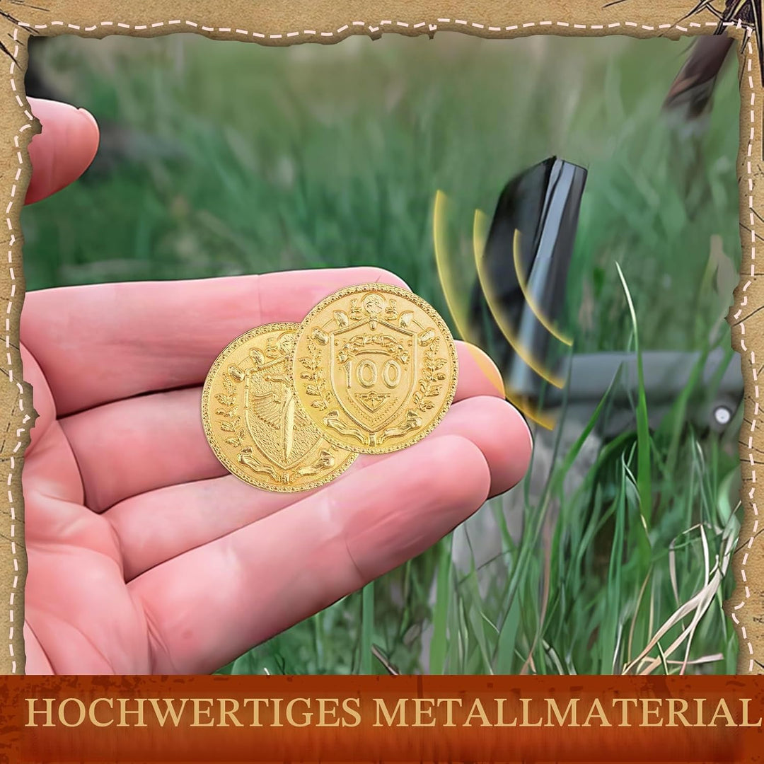 Byhoo 50PCS Metall DND Münzen, 1.2" Gold Silber Kupfer Token mit Gesichtswert für Brettspiel und Tab