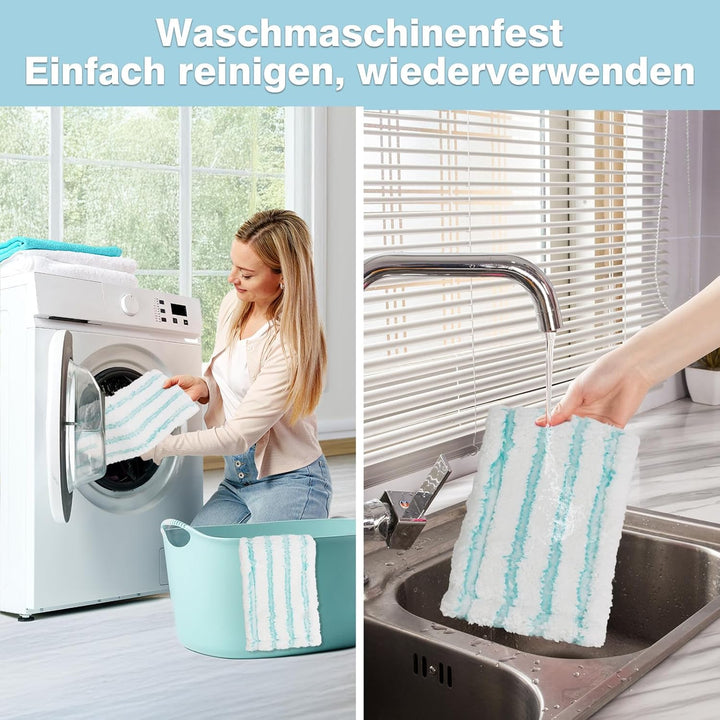Tesmotor 3 Pack Ersatz-Wischbezüge für Leifheit Clean Twist M Ergo Micro Duo/Power CLEAN M, Bodenwis