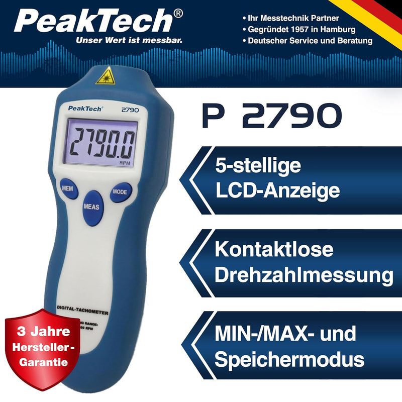 Drehzahlmessgerät/Tachometer,P 2790,mit AA8Laser 2bis 100 RPM,berührungslos