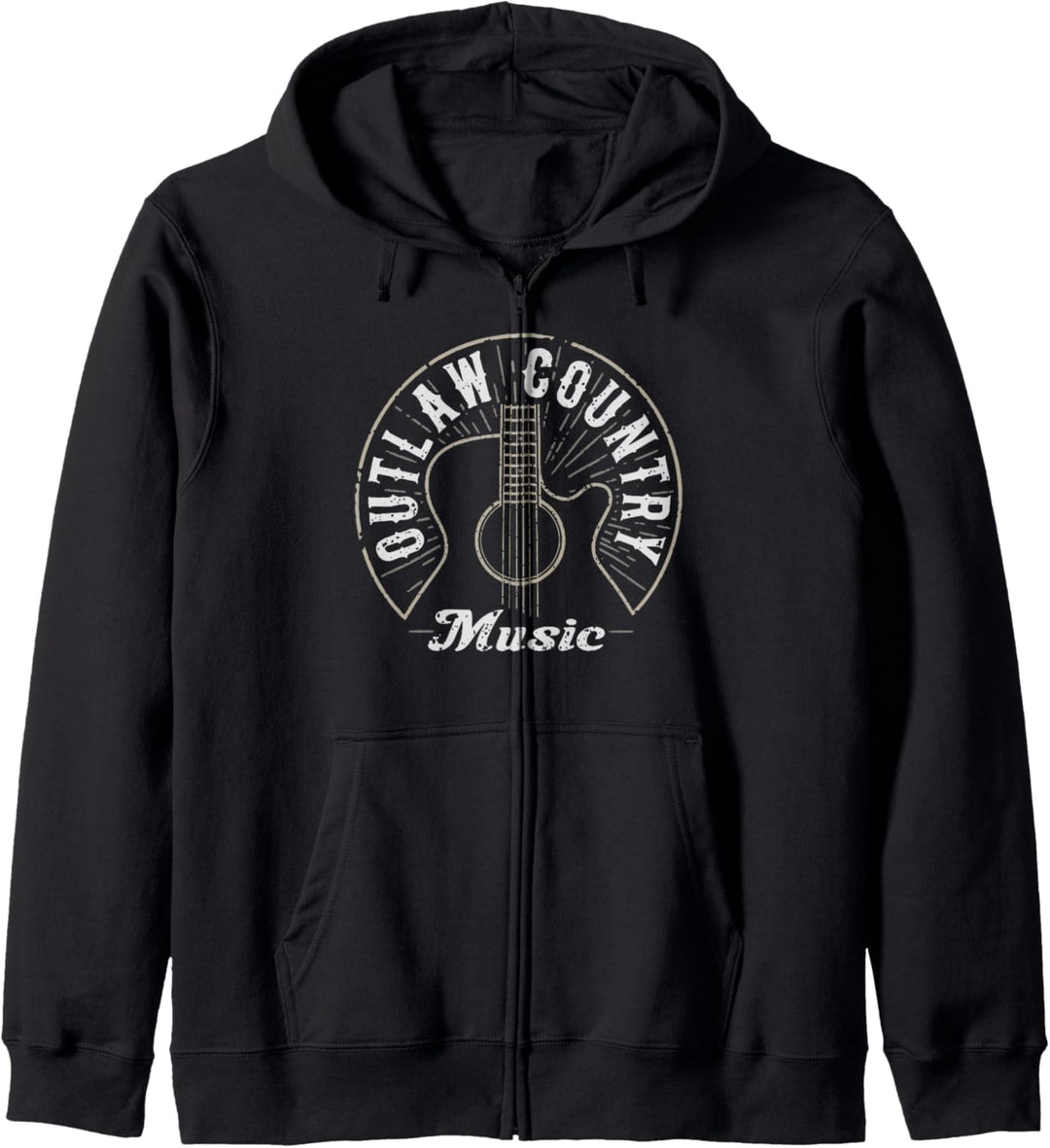 Outlaw Country Music Guitar Outline Kapuzenjacke