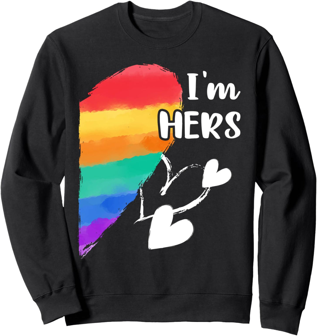 Regenbogen LGBT Herz Ich bin ihr für Paare, Lesbisch Sweatshirt