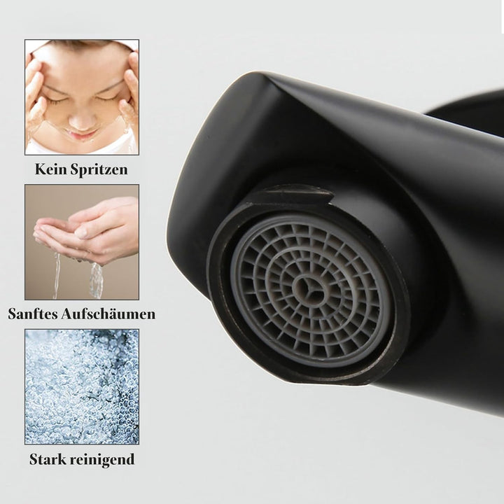 Wasserhahn Bad Waschtischarmatur Schwarz Badarmatur Waschbecken Armaturen Matt Waschtischarmatur Set