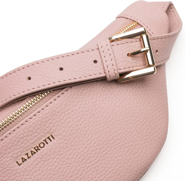 Lazarotti Bologna Leder Gürteltasche Damen | längenverstellbarer Tragegurt | grosse Bauchtasche 31 c