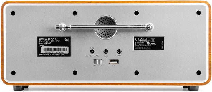 Audizio Genua DAB Radio mit Bluetooth – Stereo DAB Plus Radio mit Fernbedienung, 60 Speicherplätze,