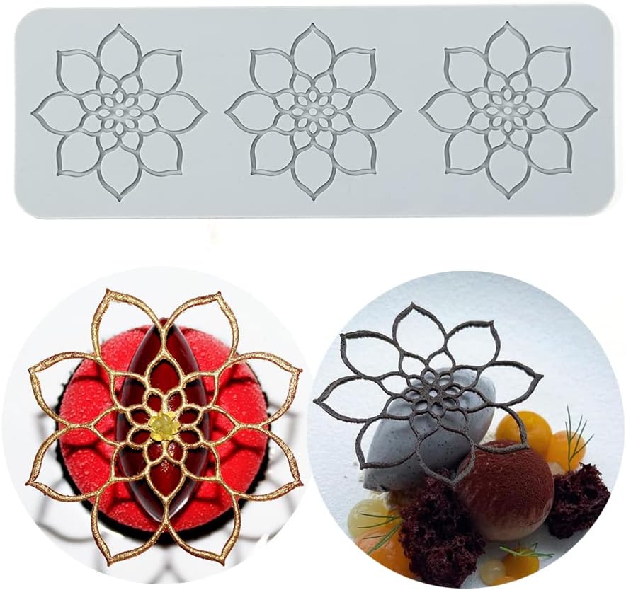 Silikon-Spitze-Matte, Zucker Craft Abdruckform essbare Kuchendekoration, 3 Löcher Mandala 3 Holes Ma