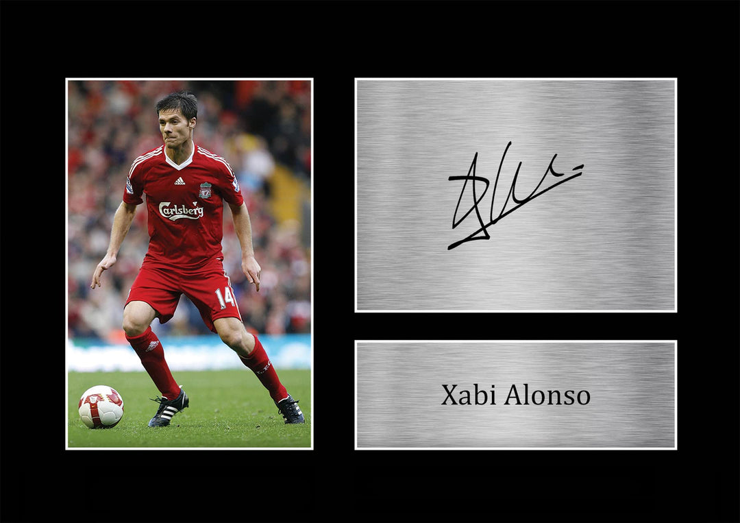HWC Trading A4 Xabi Alonso Liverpool Geschenke Gedrucktes Signiertes Autogramm Foto für Fussball Anh
