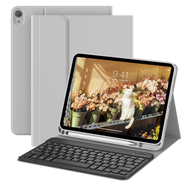 Hülle mit Tastatur für iPad A16 11 Generation 2025/10 Generation 2022 (11/10.9 Zoll), QWERTZ Layout,
