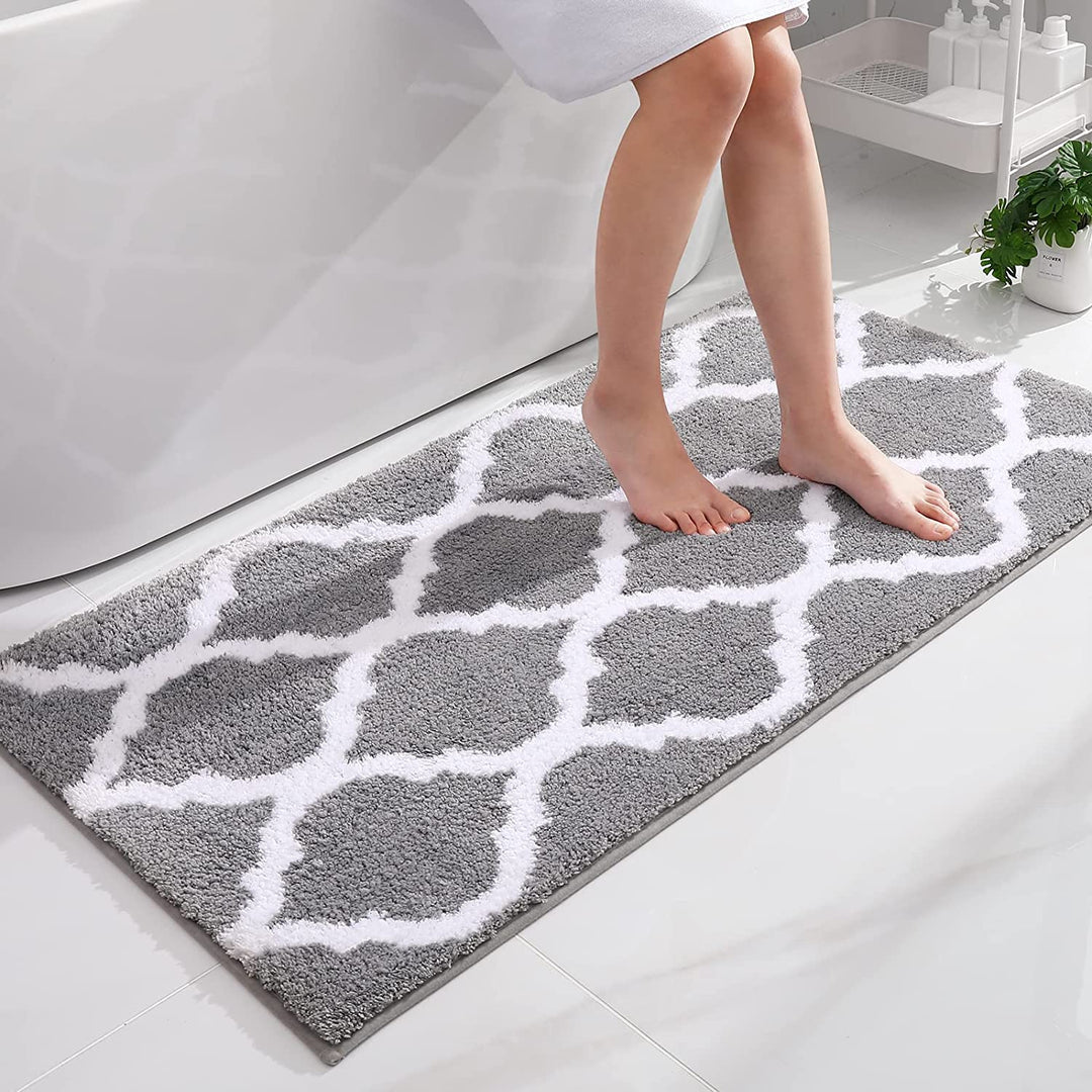 Homaxy rutschfest Badematte Badezimmerteppich Waschbar Hochflor Badvorleger Flauschige Mikrofaser Ba