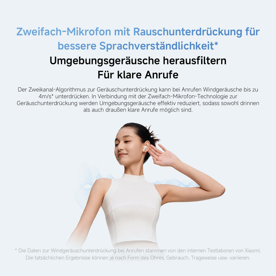 XIAOMI Redmi Buds 6 Active – In-Ear Kopfhörer, Bluetooth 5.4, bis zu 30 Stunden Akkulaufzeit, 14.2mm