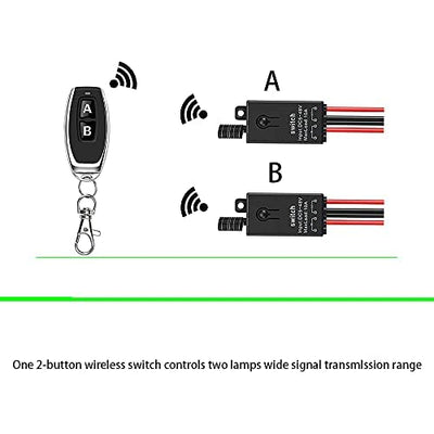 dstfuy lichtschalter set funk,2 Wege Mini Fernschalter,DC 5V/12V/24V/48/10A Wireless Lichtschalter F