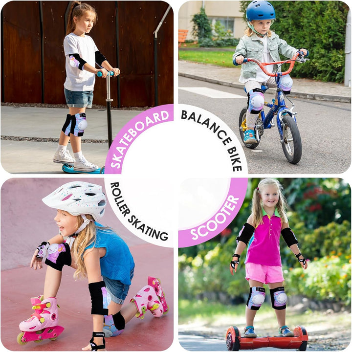 BOSONER Knieschoner Kinder Schoner Inliner Protektoren 6er Set Schützer Inliner Inline Skates Knie U
