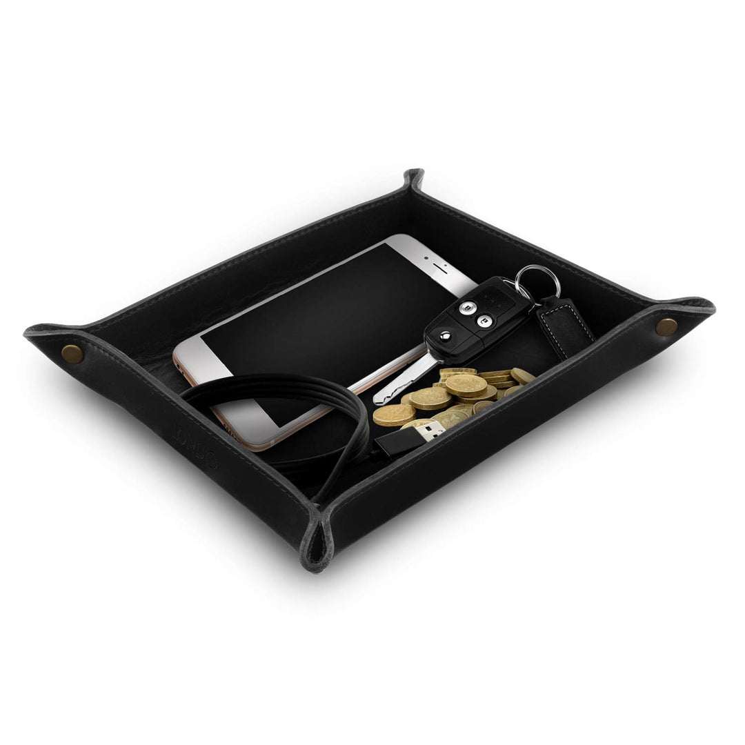 Londo Echtleder Leder Taschenleerer - Vide Poche - Ledertablett Organizer, Praktische Aufbewahrungsb
