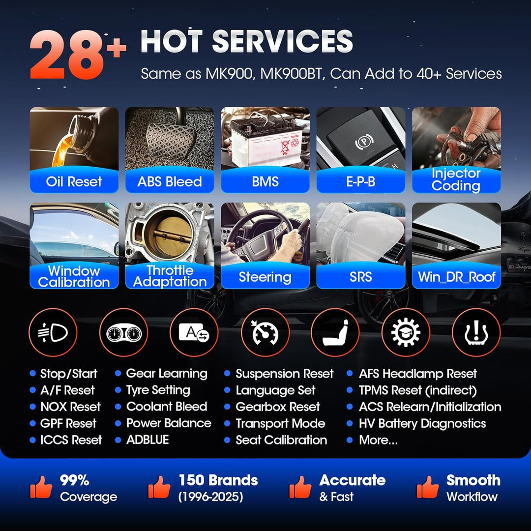 Autel Maxicom MK808 OBD2 Scanner Diagnosegerät mit allen System- & Servicefunktionen inklusive Öl-Re