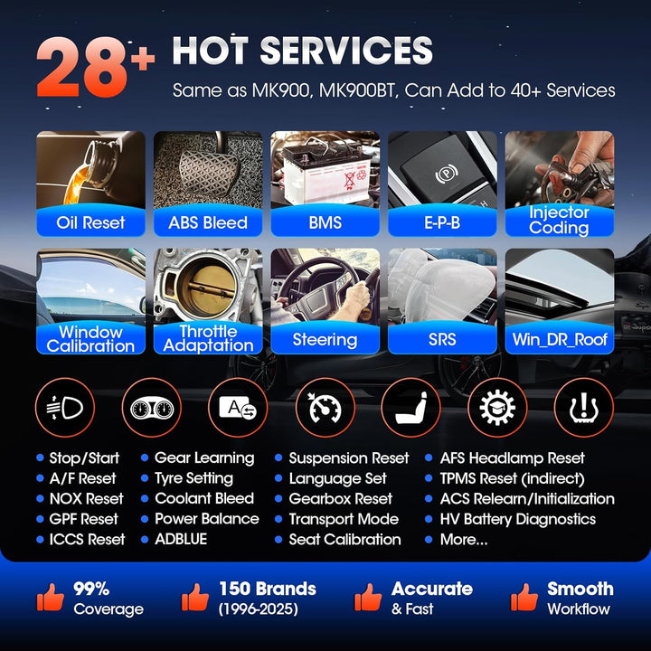 Autel Maxicom MK808 OBD2 Scanner Diagnosegerät mit allen System- & Servicefunktionen inklusive Öl-Re