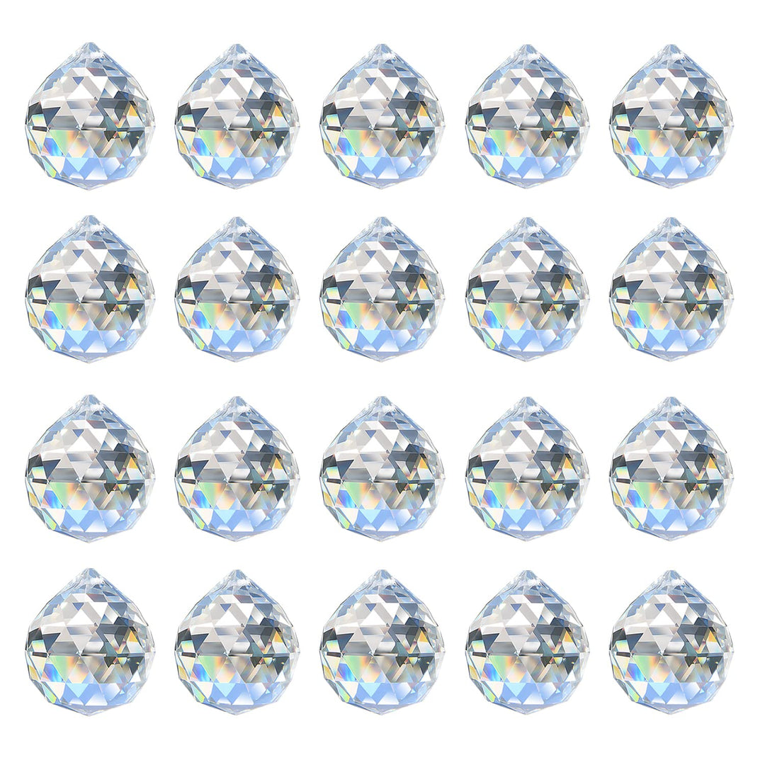 Kristall Sonnenfänger, MerryNine 30 mm 20 Stück Kristallprismen-Kugel, Kristalle Deko Anhänger für F
