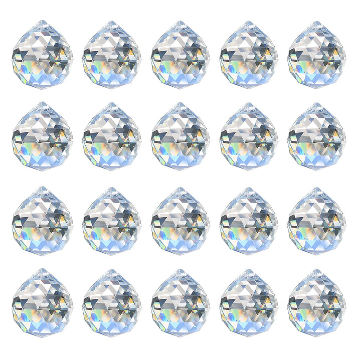 Kristall Sonnenfänger, MerryNine 30 mm 20 Stück Kristallprismen-Kugel, Kristalle Deko Anhänger für F