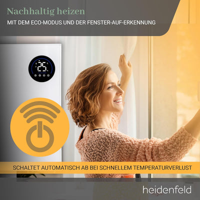Heidenfeld Infrarotheizung & Konvektor HF-HP150 | 1000 Watt bis 25 m² | Hybrid Heizung | Steuerung v