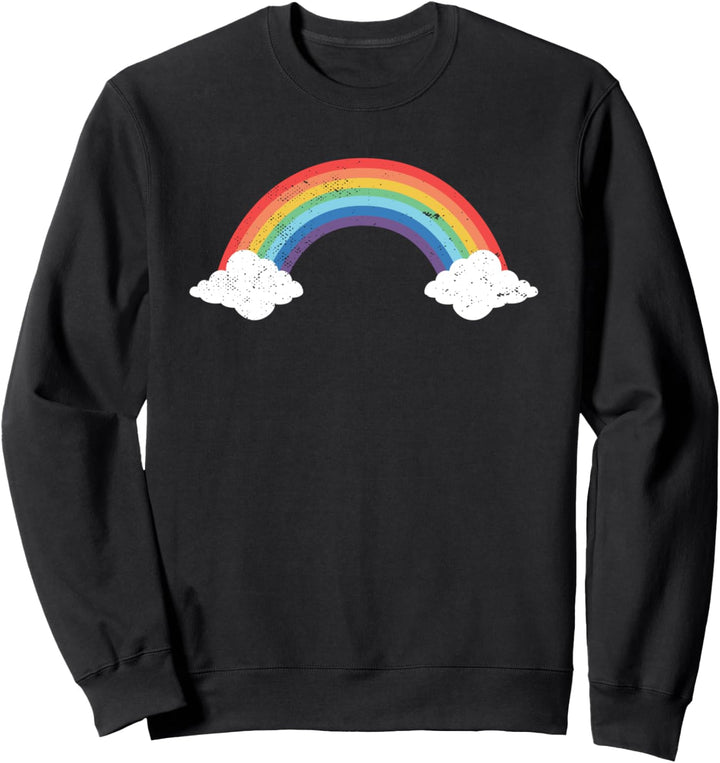 Regenbogen Vintage Retro 80er Jahre Stil Geschenk Sweatshirt