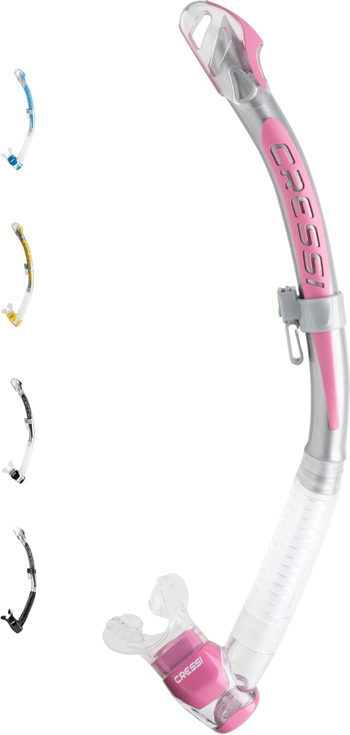 Cressi Unisex-Adult Corfu Snorkel Schnorchel Einheitsgrösse Transparent/Silber/Rosa, Einheitsgrösse