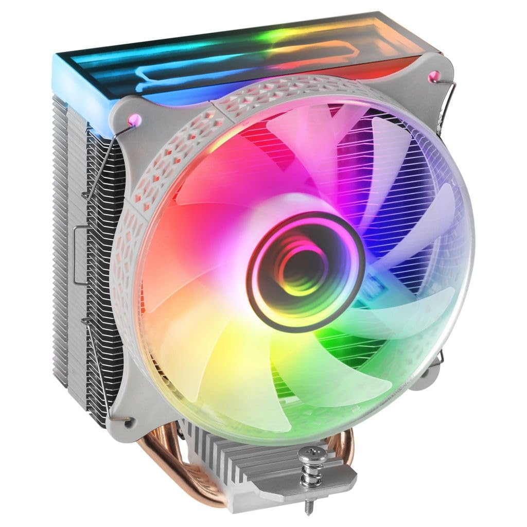 Mars Gaming MCPU-VR Weiss, CPU Kühlkörper, Dual Infinity Mirror ARGB, 4 HCT Heatpipes, 180W TDP, Ult