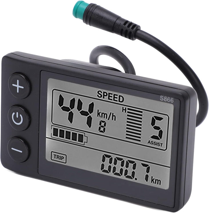 ASHATA Wasserdichter Bürstenloser LCD-Anzeigetafel-Controller, Elektrisches Fahrrad S866 LCD-Display