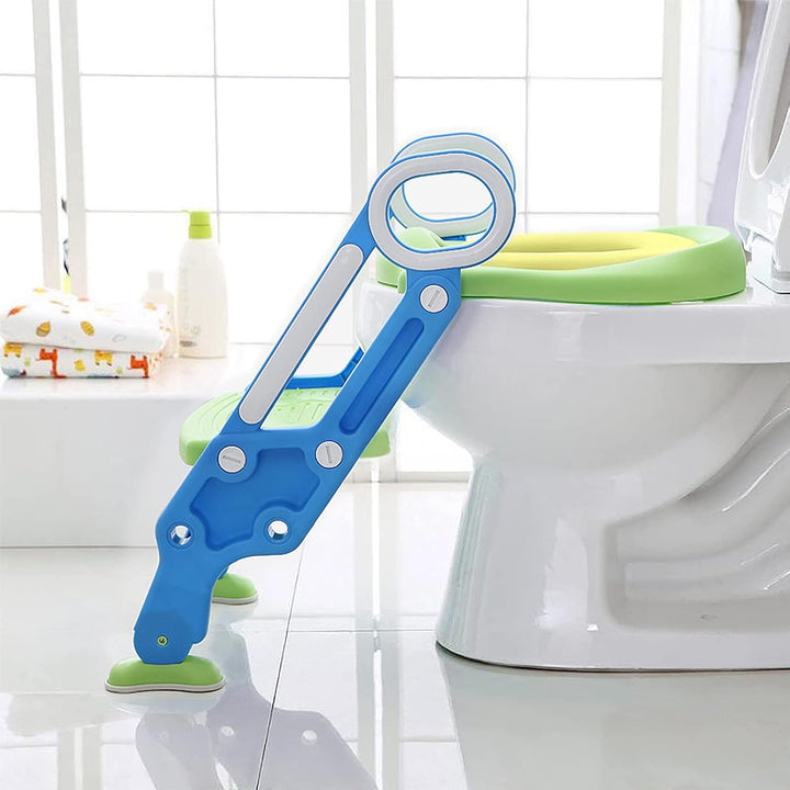 LARS360 Kinder Faltbar Toilettentrainer mit Leiter, Treppe, Griffe, Höhenverstellbar Kinder-Töpfchen
