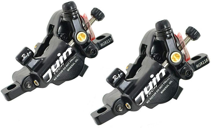 Juin Tech R1 Hydraulic Road CX Disc Brake Set 160mm with Rotor, Front and Rear, Black, JT1902
