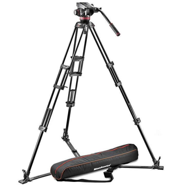Manfrotto Pro Video Aluminium Stativkit (546GB verstellbarer Bodenspinne, reibungslose Videoaufnahme
