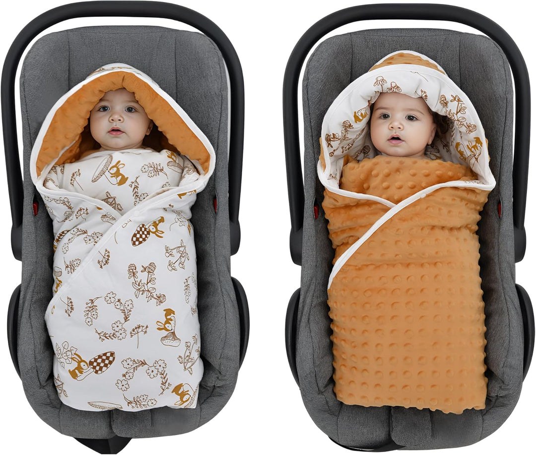 Baby Einschlagdecke für Babyschale 90x90cm Doppelseitig Gesteppte 100% Baumwolle Baby Decke für Kind
